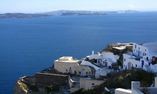 Zdjęcie GRECJA / Cyklady / Santorini  / widok na kalderę z Oia