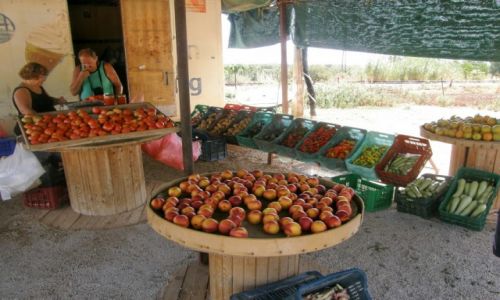 Zdjęcie GRECJA / - / Okolice Kiveri / Przydrożny stragan z owocami