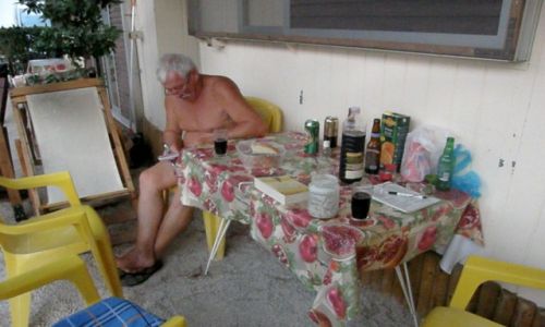 Zdjęcie GRECJA / Peloponez / Kemping Xeni / Burczak i inne płyny po kolacji