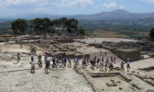 Zdj�cie GRECJA / Kreta / Faistos / panorama pozosta�o�ci pa�acu w Fajstos