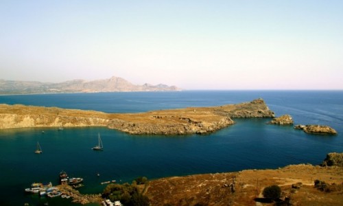 Zdjcie GRECJA / Rodos / Lindos / Widok z Akropolu Lindos