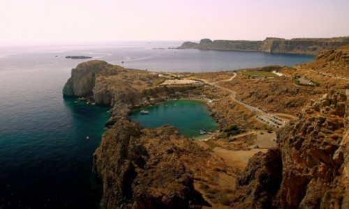 Zdjcie GRECJA / Rodos / Lindos / Widok z akropolu Ateny w Lindos.