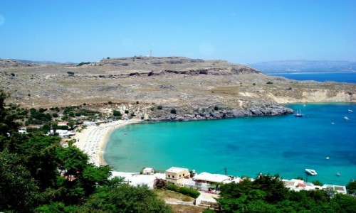 Zdjcie GRECJA / Wyspa Rodos / Lindos / Zatoka w. Pawa