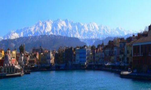 Zdjecie GRECJA / Kreta / Chania / Panorama Starwki w Chanii, w tle pasmo Lefka Ori