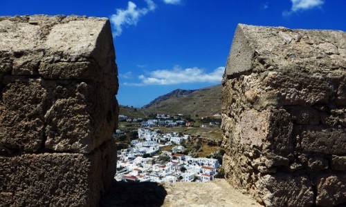 Zdjcie GRECJA / Archipelag Dodekanez / Wyspa Rodos - Lindos / widok z akropolu