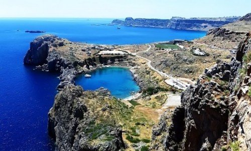 Zdjcie GRECJA / Archipelag Dodekanez / Wyspa Rodos - Lindos / widok z akropolu