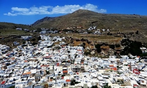 Zdjcie GRECJA / Archipelag Dodekanez / Wyspa Rodos - Lindos / widok z akropolu