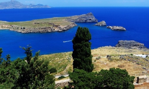 Zdjcie GRECJA / Archipelag Dodekanez / Wyspa Rodos - Lindos / widok z akropolu