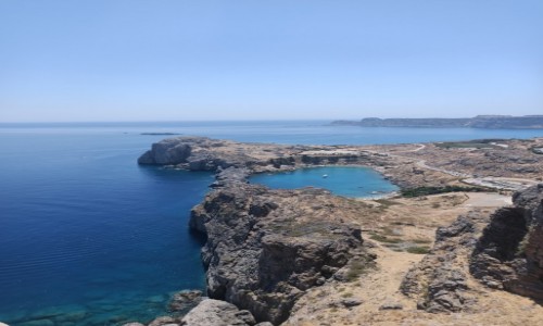 Zdjecie GRECJA / Rodos- Lindos / Zatoka widziana z Akropolu w Lindos / Zatoka