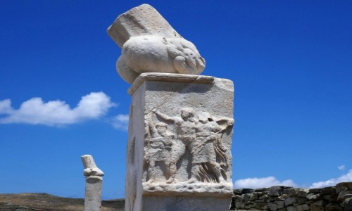 Zdjcie GRECJA / Cyklady / Wyspa Delos / Detal - strefa archeologiczna Delos