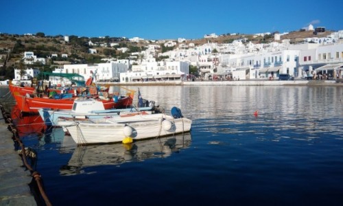 Zdjcie GRECJA / Cyklady / Chora, Wyspa Mykonos / May port w Mykonos