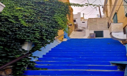 Zdjcie GRECJA / Symi / port Gialos / Niebieskie schody