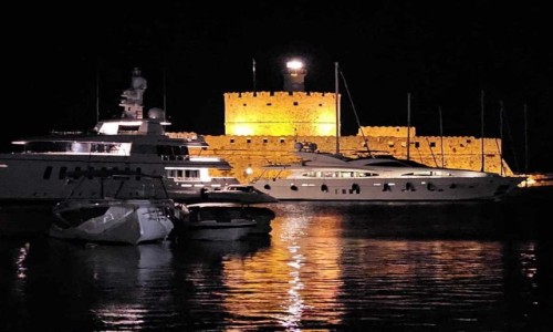 Zdj�cie GRECJA / Rodos / Rodos Town / Twierdza noc�