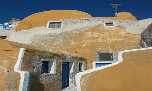 Zdjecie GRECJA / Cyklady, Santorini / Cyklady, Santorini / domek o miękkich liniach