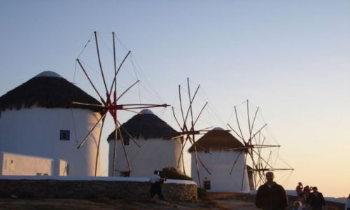 Zdjęcie GRECJA / brak / Morze Egejskie, Mykonos / Zachod slonca nad Mykonos