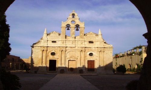Zdjęcie GRECJA / Kreta / Moni Arkadiu / fasada kościolu w Monastyrze