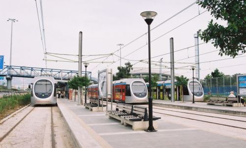 Zdjęcie GRECJA / Ateny / Fareo / Przystanek tramwajowy