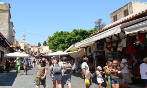 Zdjęcie GRECJA / Rodos / ulica Sokratesa / Tłumy