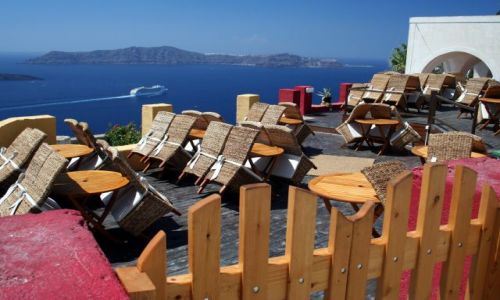 Zdjęcie GRECJA / Cyklady, Santorini / Fira / Kafejka z widokiem 3