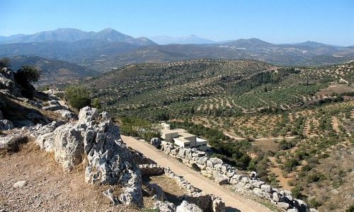 Zdjecie GRECJA / Peloponez / Mykeny / panorama z ruin mykeskich