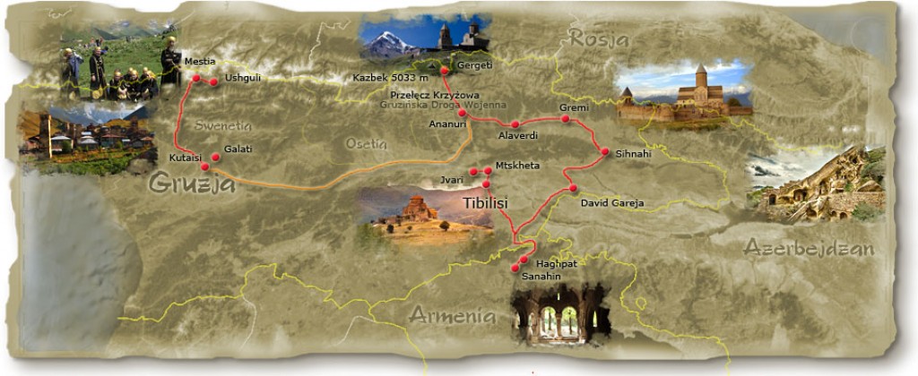 Zdjęcia: Gruzja, Gruzja, Kaukaz 2015 - mapa trasy, GRUZJA Zdjęcia: Gruzja, Gruzja, Kaukaz 2015 - mapa trasy, GRUZJA