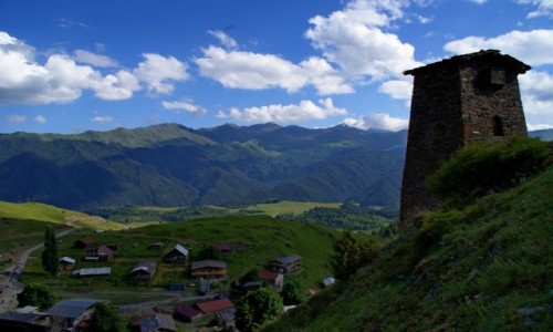 Zdjcie GRUZJA / Tuszetia / Grne Omalo / Widok na grne Omalo