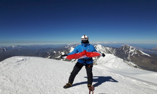 Zdjecie GRUZJA / Kaukaz / Kazbek  szczyt / Na szczycie Kazbek 5040 m npm