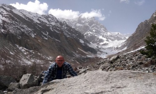 GRUZJA / Swanetia / Lodowiec Chadaali / U stóp lodowca Chadaali