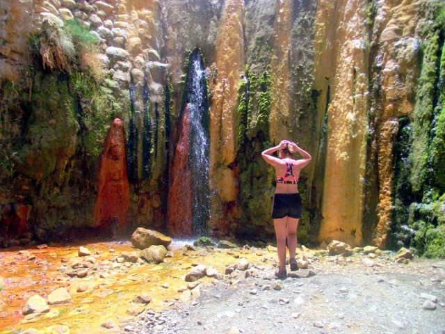 Zdj cia: La Palma, Wyspy Kanaryjskie, Cascada de los Colores, Barranco de las Angustias, HISZPANIA