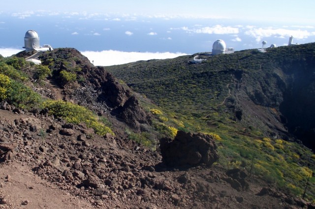 Zdj cia: La Palma, Park Narodowy Caldera de Taburiente, Wyspy Kanaryjskie, teleskopy Obserwatorium Astronomicznego na dachu La Palmy, HISZPANIA