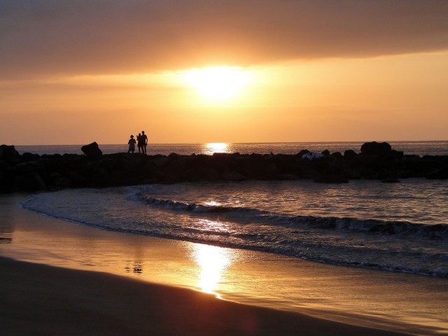 Zdj cia: Playa de las Americas, Wyspy Kanaryjskie, Teneryfa, Wieczr nad oceanem., HISZPANIA