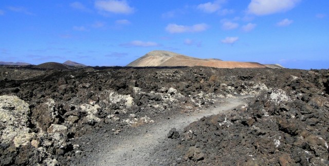 Zdj cia: Lanzarote, Wyspy Kanaryjskie, Droga do Caldera Blanca., HISZPANIA