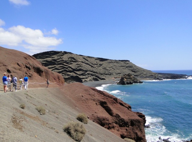 Zdj cia: Lanzarote, Wyspy Kanaryjskie, El Golfo - droga do punktu widokowego., HISZPANIA