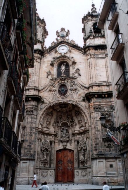 Zdjęcia: SAN SEBASTIAN, Barokowa fasada XVIII wiecznego kościoła Santa Maria., HISZPANIA Zdjęcia: SAN SEBASTIAN, Barokowa fasada XVIII wiecznego kościoła Santa Maria., HISZPANIA