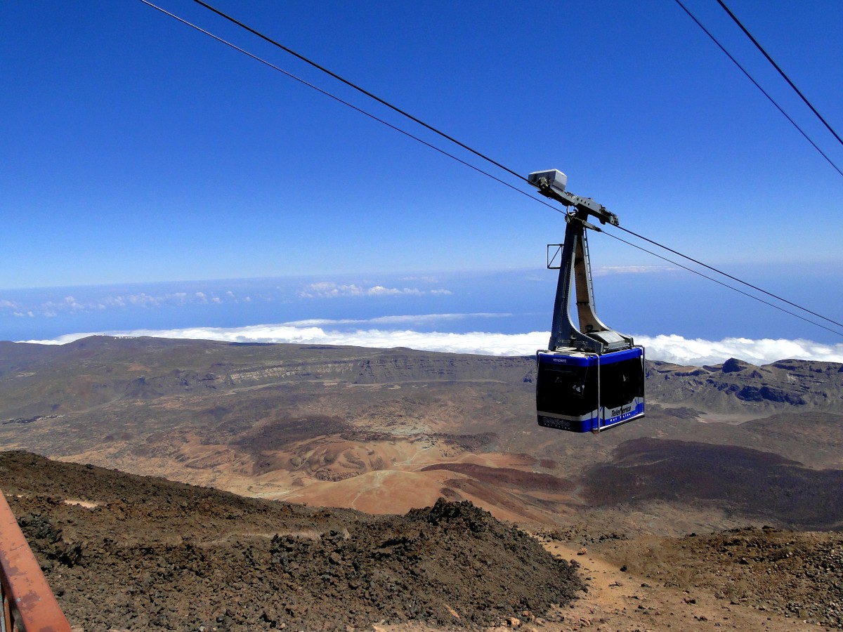 Zdjęcia: Teneryfa, Park Narodowy del Teide, Wyspy Kanaryjskie, Kolejka na szczyt wulkanu, HISZPANIA Zdjęcia: Teneryfa, Park Narodowy del Teide, Wyspy Kanaryjskie, Kolejka na szczyt wulkanu, HISZPANIA