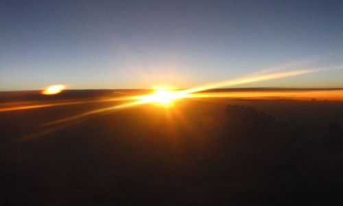 Zdjęcie HISZPANIA / Europa / 11 km nad poziomem morza / zachód słońca