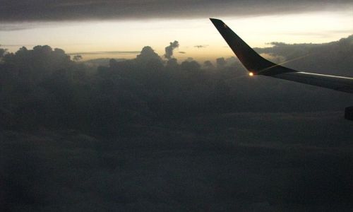 Zdjęcie HISZPANIA / Europa / 11 km nad poziomem morza / zachód słońca