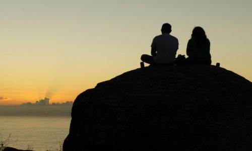 Zdjecie HISZPANIA / A Coruña / Cabo Fisterra / We dwoje na kocu wiata - Cabo Fisterra