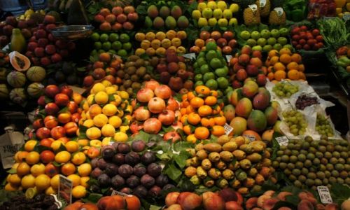 Zdjecie HISZPANIA / Katalonia / Barcelona, La Rambla / La Boqueria - owoce