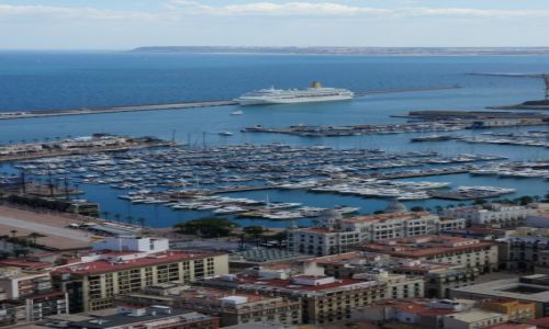 HISZPANIA / Alicante / Zamek w. Barbary - Castillo de Santa Brbara  / Port w Alicante