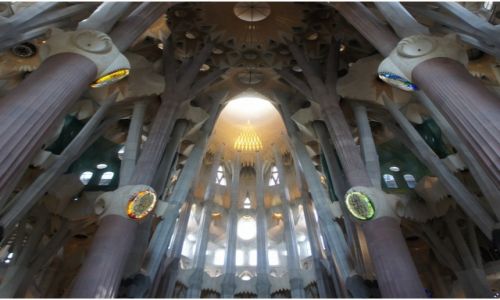 Zdjcie HISZPANIA / Katalonia / Barcelona, Sagrada Familia / Baldachy sklepienia