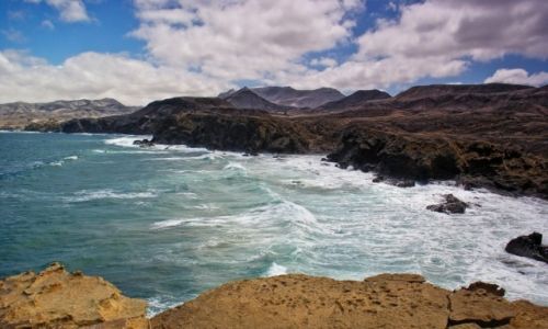 Zdjecie HISZPANIA / Wyspy Kanarysjkie. Fuerteventura. / La Pared / Wysypy Kanaryjskie. Fuerteventura. Klify La Pared.