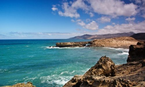 Zdjcie HISZPANIA / Wyspy Kanarysjkie. Fuerteventura. / La Pared / Wysypy Kanaryjskie. Fuerteventura. Klify La Pared.
