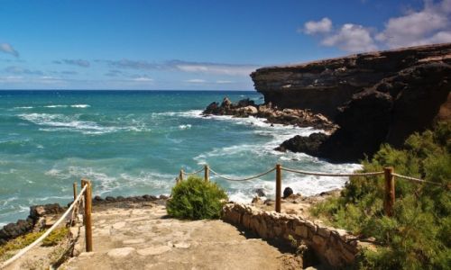 Zdjcie HISZPANIA / Wyspy Kanarysjkie. Fuerteventura. / La Pared / Wysypy Kanaryjskie. Fuerteventura. Klify La Pared.