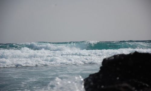 Zdjecie HISZPANIA / Wyspy Kanaryjskie / Przyldek Punta de Jandia, Fuerteventura / Wysoka fala