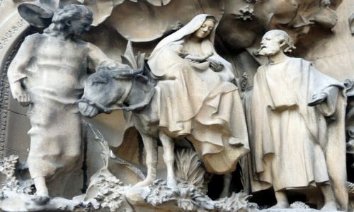 Zdjcie HISZPANIA / Katalonia / Barcelona, Sagrada Familia, detale / Ucieczka do Egiptu