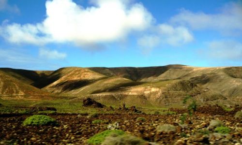 Zdjecie HISZPANIA / Lanzarote / Lanzarote / zielone wzgorza