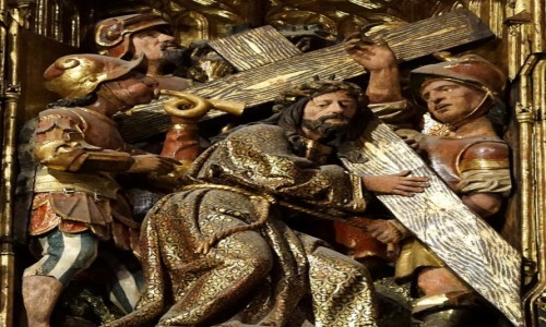 Zdjecie HISZPANIA / Andaluzja / Sevilla, katedra / Otarz gwny, scena Mki Paskiej