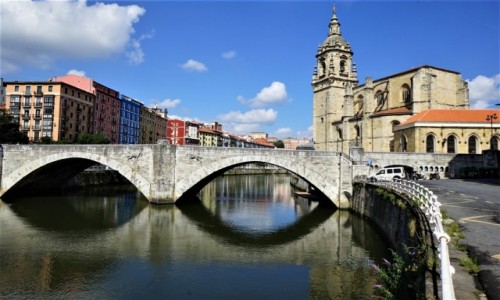 Zdjcie HISZPANIA / Kraj Baskw / Bilbao, rzeka Nervin / Most