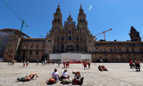Zdjcie HISZPANIA / Galicia / Santiago de Compostela / Na placu przed katedr w Santiago de Compostela